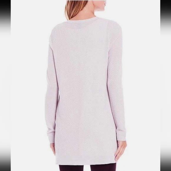 Eileen Fisher Extra Fine Italian Merino Wool Lilac V Neck Ribbed Knit Sweater L - Picture 13 of 13